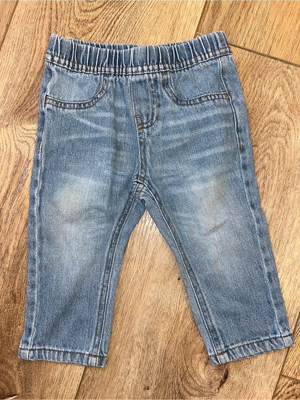 Baby Wrangler Light Wash Elastic Waist Kids Soft Denim Jeans 12m